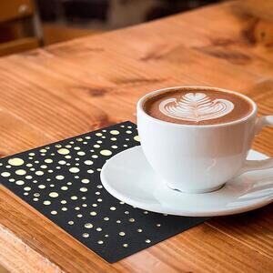 Stylish Black and Gold Napkins -‎ 100 Pack